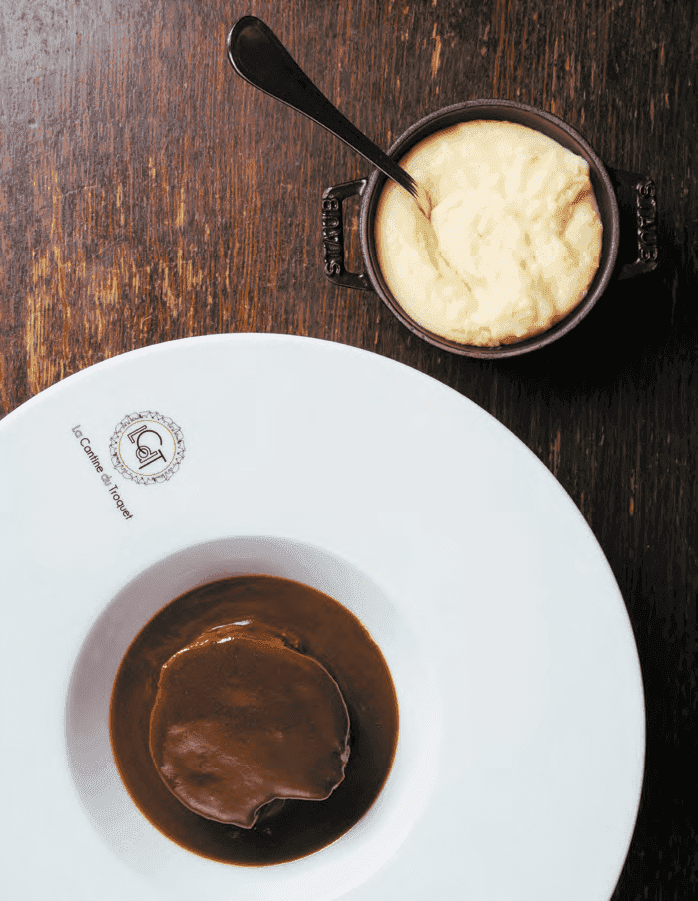 Lièvre royale avec la purée de pomme de terre du restaurant La Cantine du Troquet du Marché de Rungis 